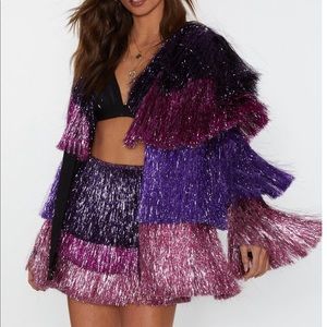Party Crasher Pink Fringe Jacket NYE
